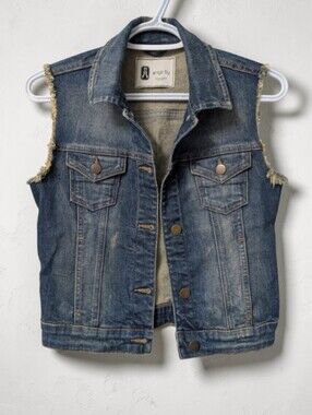 Like New! Aniye By Distressed Vintage Style Denim Vest